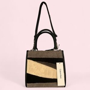 Brand New Calvin Klein Black and Cream Women's Bag